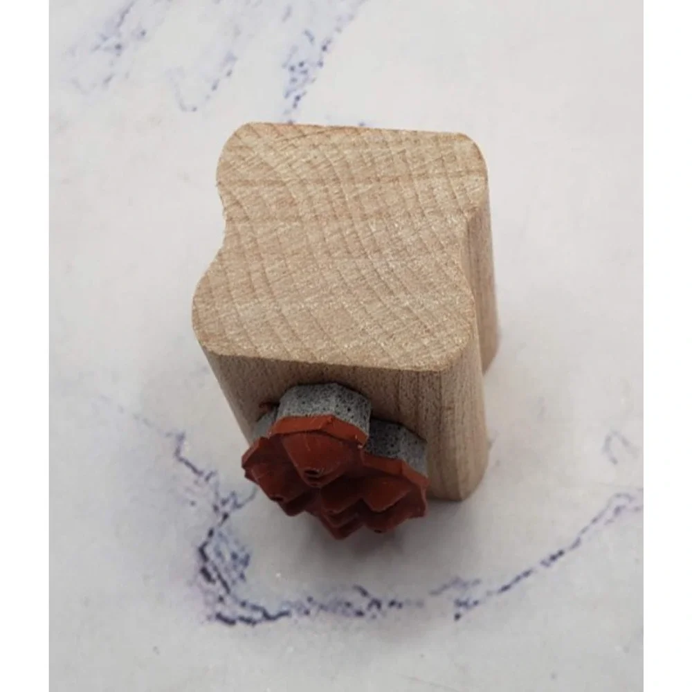 Stampin Up Falling Winter Snow 1x1 Inch Wood Mounted Rubber Border Stamp